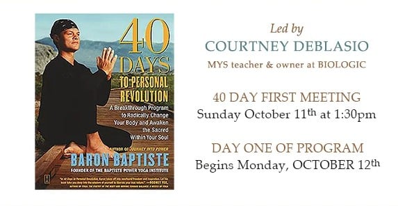40 Days to a Personal Revolution Program | Power Vinyasa Yoga Class in Mystic CT