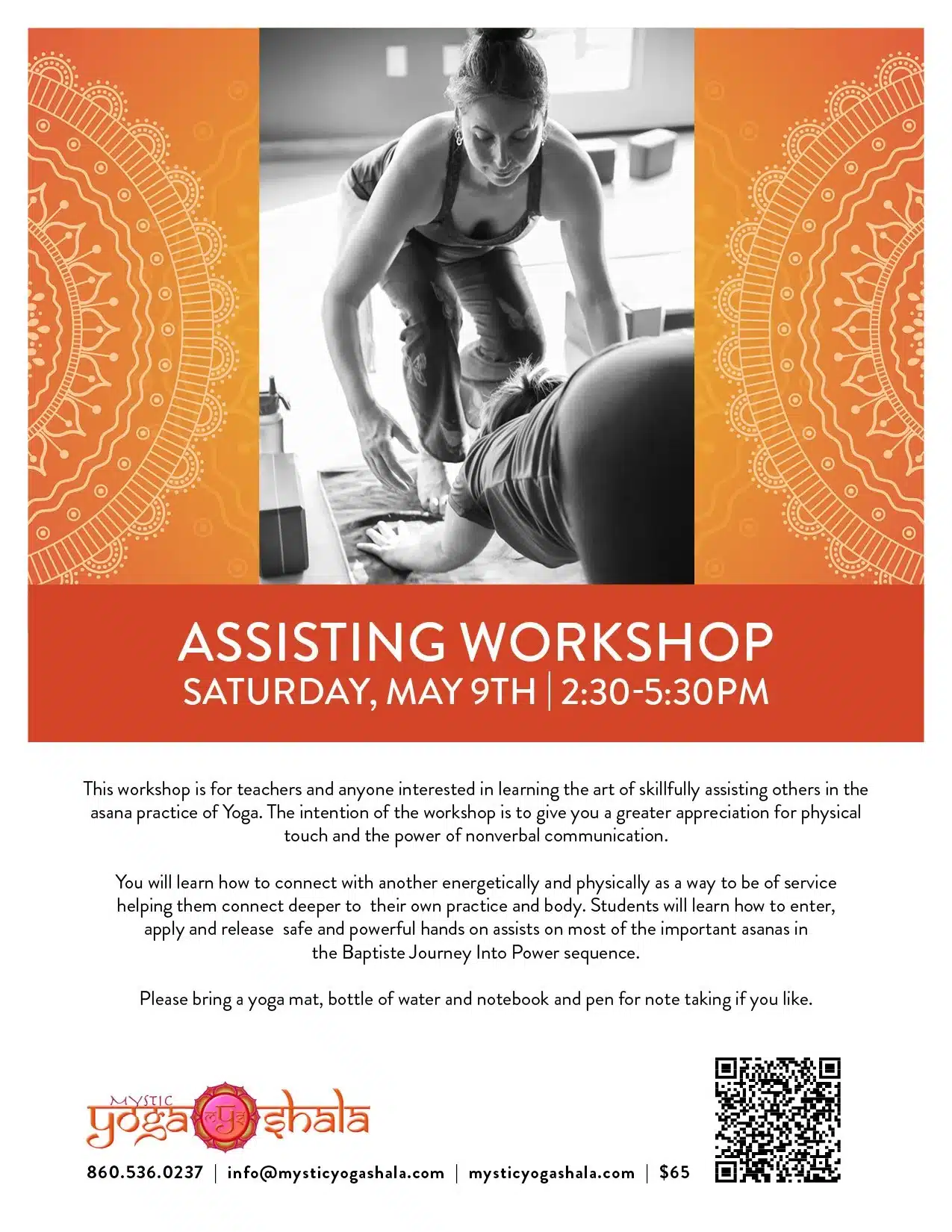 Assisting Workshop April 2026 | Power Vinyasa Yoga Class in Mystic CT