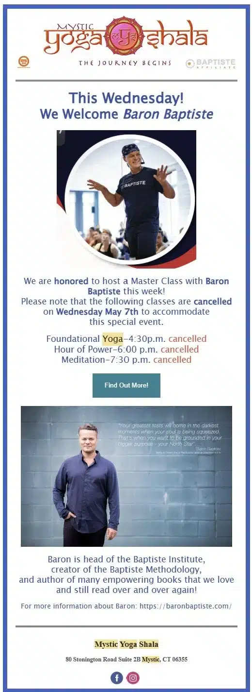 Class with Baron Baptiste | Power Vinyasa Yoga Class in Mystic CT