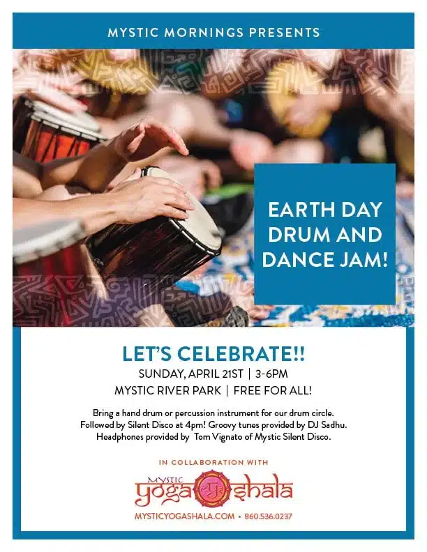 Earth Day Drum and Dance Jam! | Earth Day | Mystic River Park | Power Vinyasa Yoga Class in Mystic CT