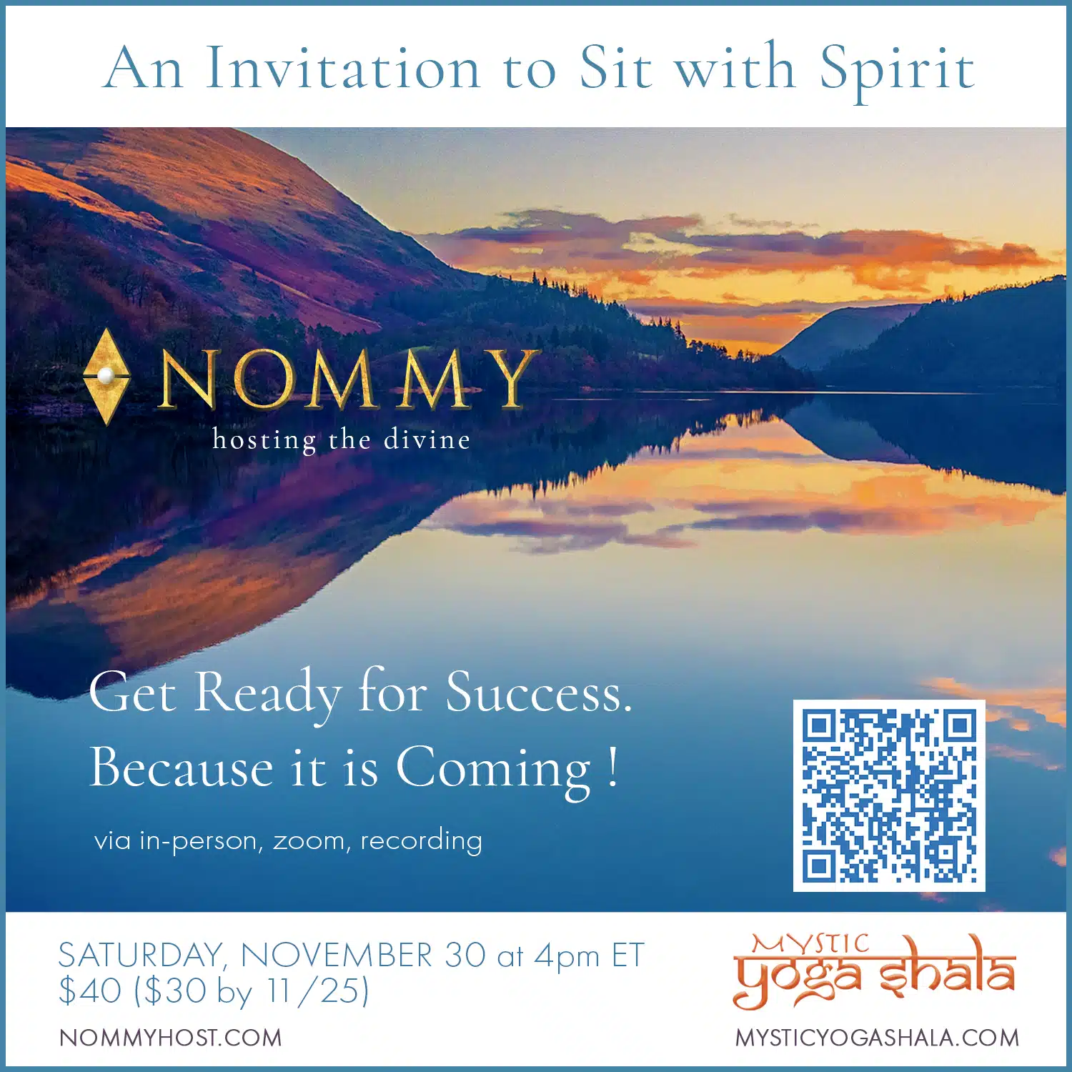NOMMY - A Special Night of Spirit Medicine Graphic | Power Vinyasa Yoga Class in Mystic CT